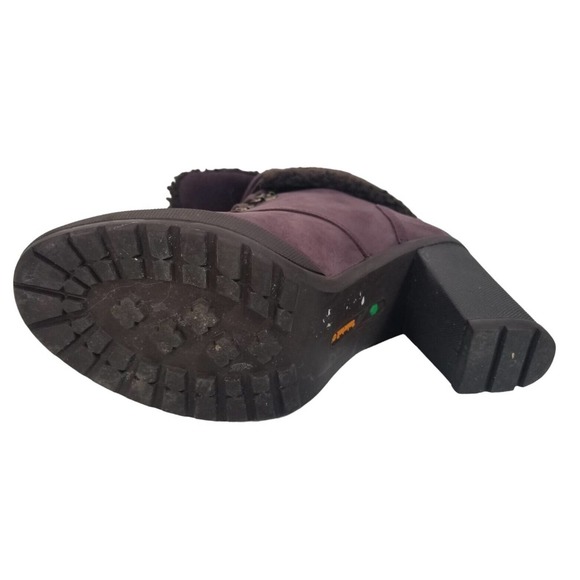 Timberland Camdale Fold Down Purple Leather Heeled‎ Boots A22E4 Womens size 7 - Picture 13 of 15